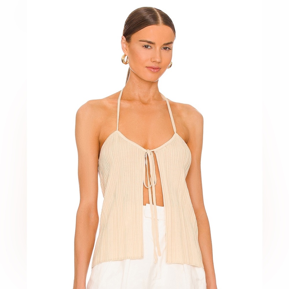 Tan open front top